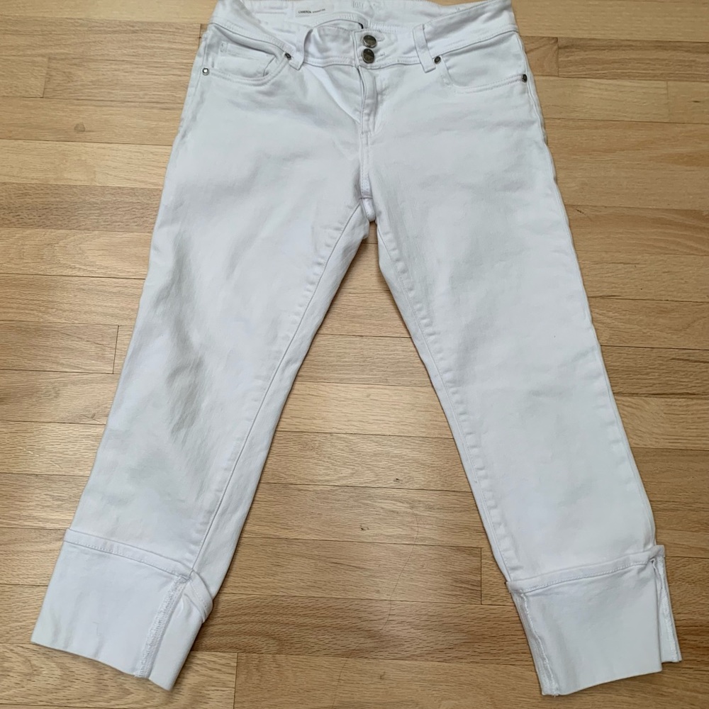 Kut From The Kloth Cameron Straight Leg Crop Jeans - White